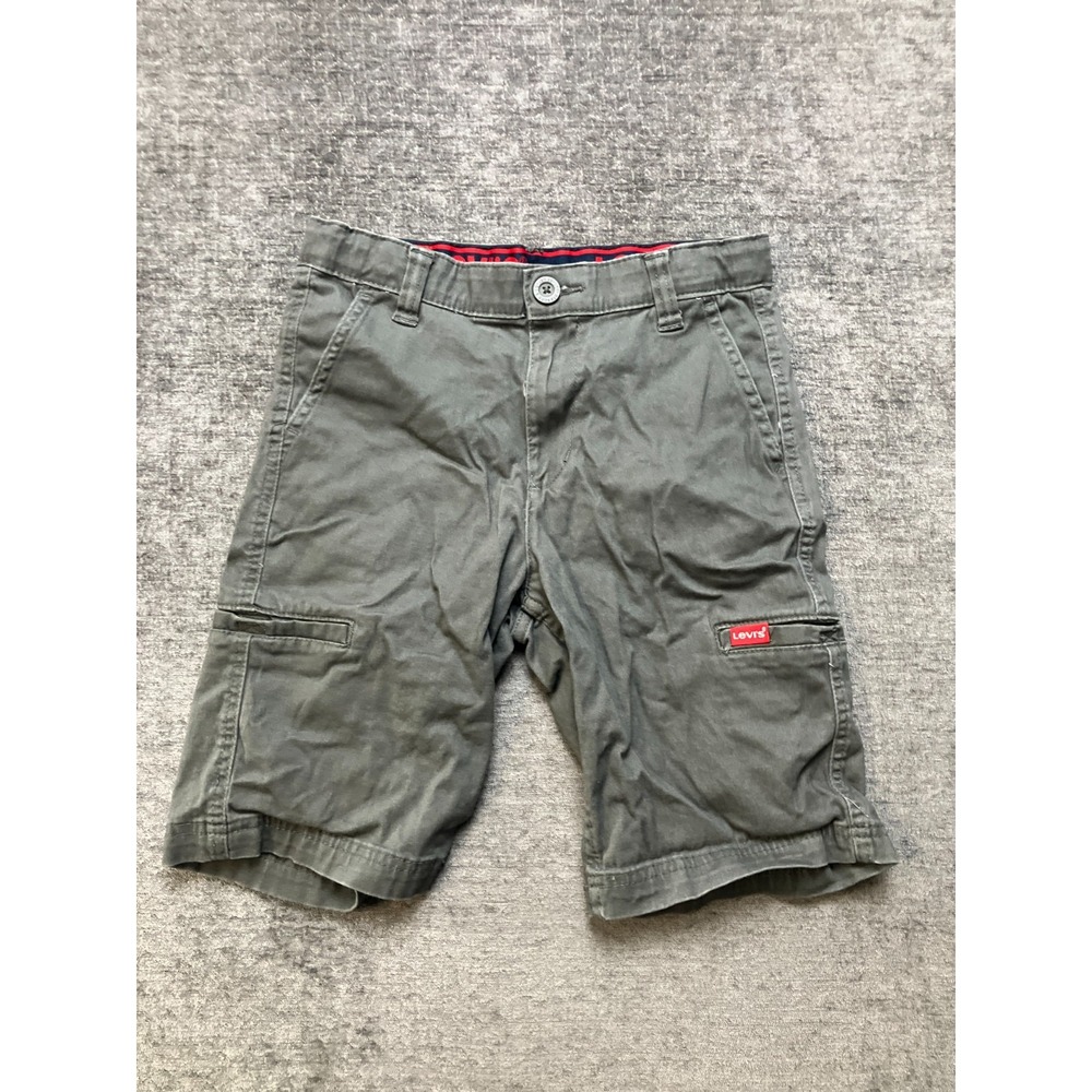 Levi's Shorts Boys 12x26 Charcoal Gray Outdoor Cargo Pockets Mid Rise Zip Fly